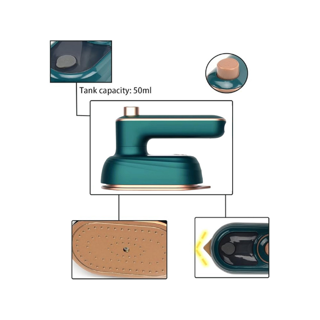 Mini Ferro de Passar a Vapor Portátil Bivolt – Ideal para Viagem e Uso Diário