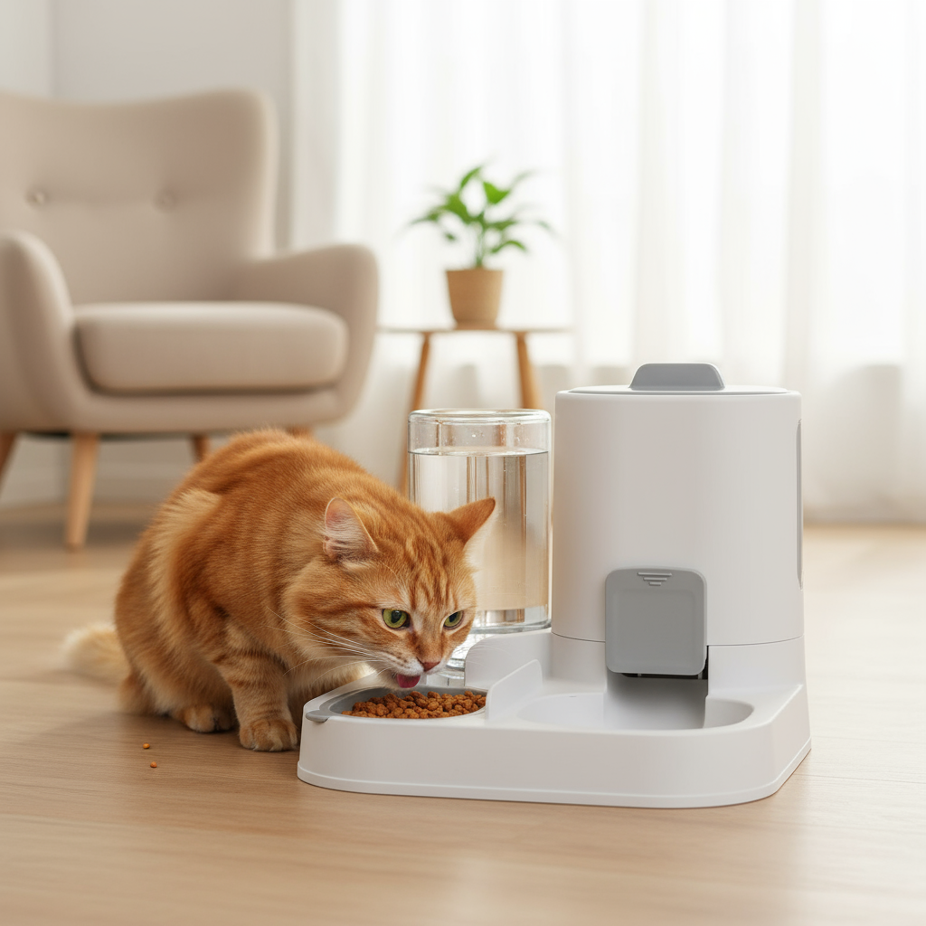 Comedouro e Bebedouro Automático por Gravidade 2 em 1 – Grande Capacidade e Anti-Derramamento