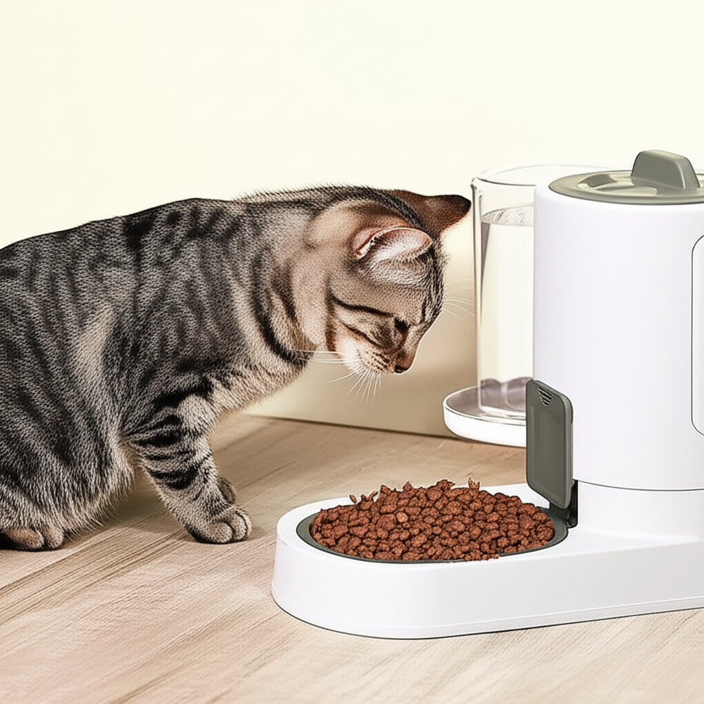 Comedouro e Bebedouro Automático por Gravidade 2 em 1 – Grande Capacidade e Anti-Derramamento