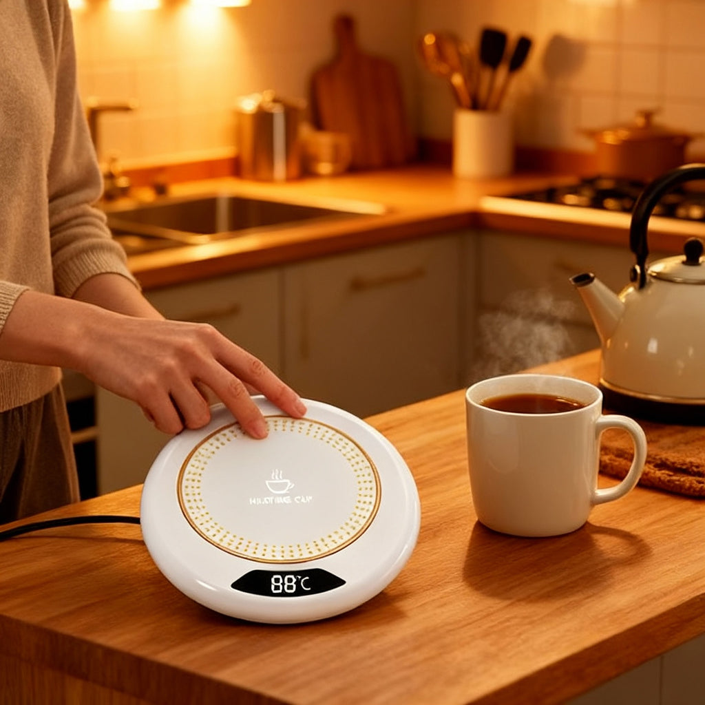 Almofada Termostática USB – Aquecedor de Copo com 3 Níveis de Temperatura